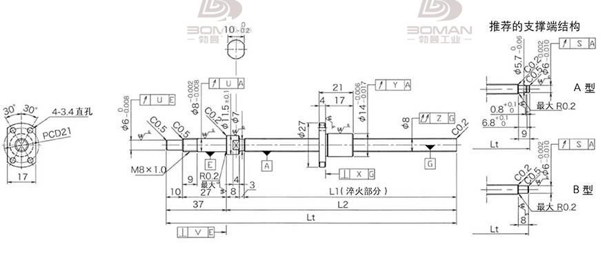 KURODA DP0802JS-HDNR-0260B-C3F 黑田精工丝杆是什么材质